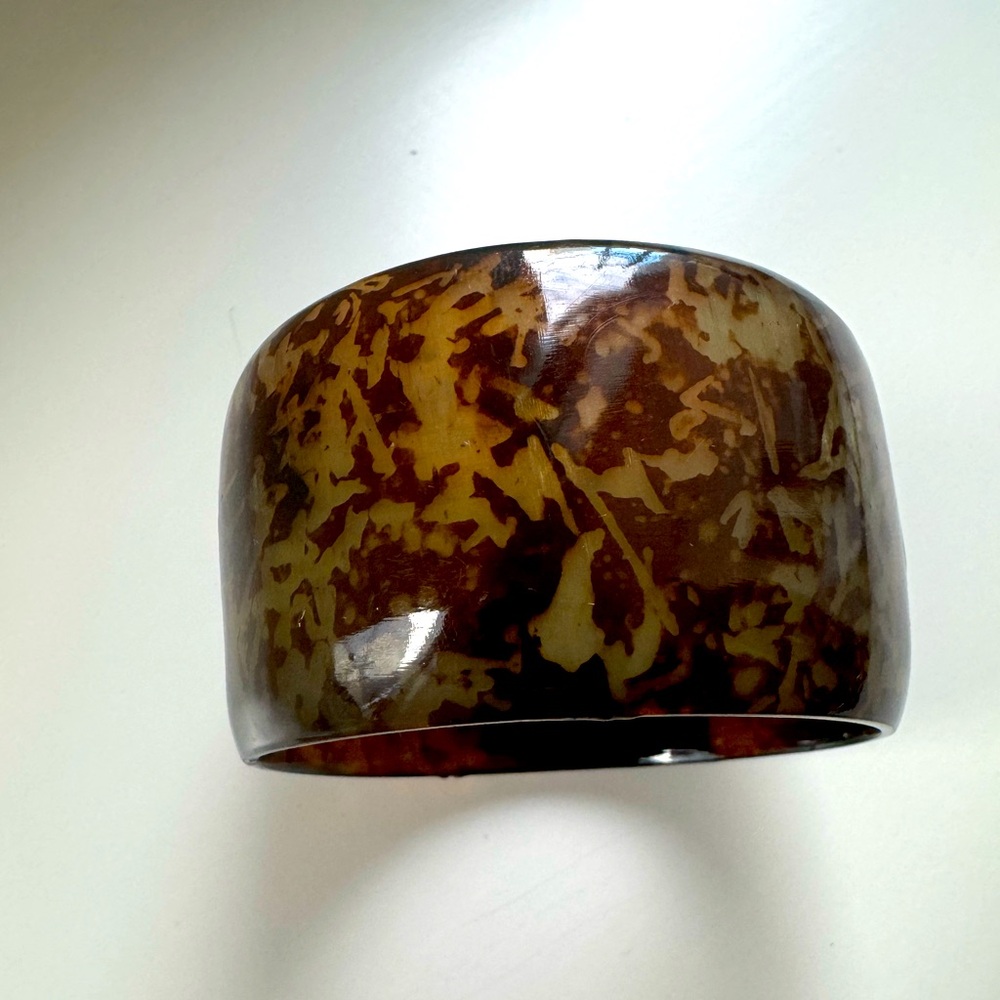 Tortoise Shell Bangle Cuff Bracelet.